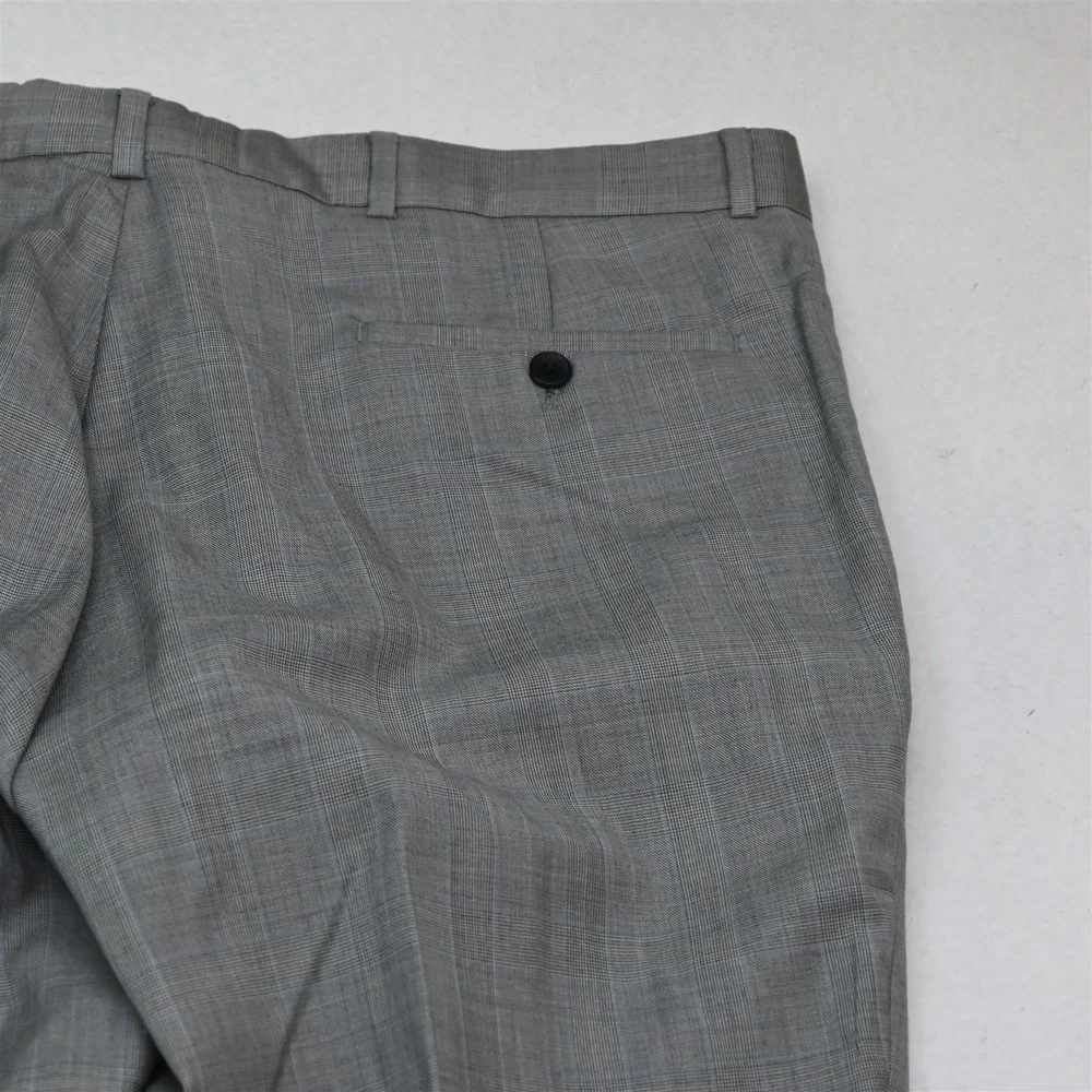 Ben Sherman 44R 38x30 Gray Glenn Check 100% Wool Mens Jacket Pants Suit